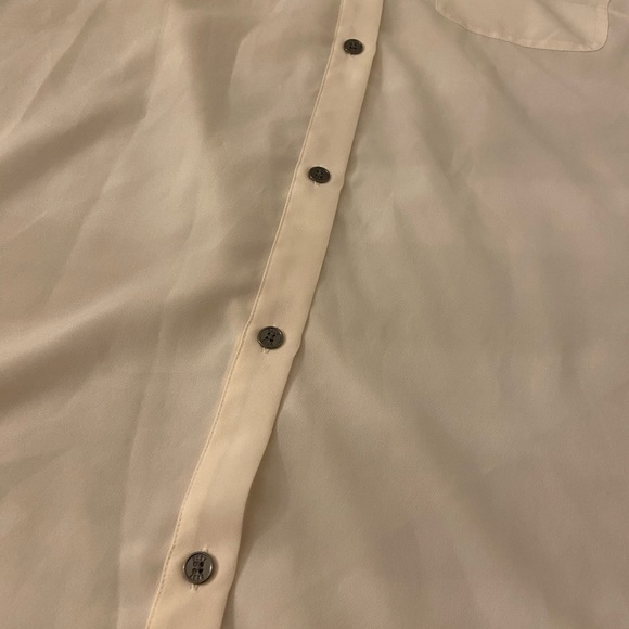 DKNY Cream Chiffon Collared Shirt - Picture 4 of 9